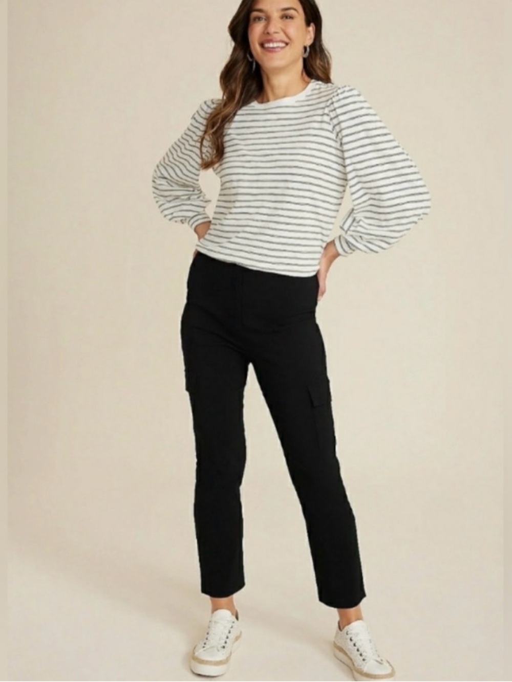 Maurices Black Cropped Cargo Pants
